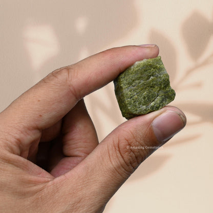 Amazing Gemstone 2 Pieces Vesuvianite Raw Crystals and Healing Stones, Natural Rocks for Tumbling and DIY Raw Stones and Crystals