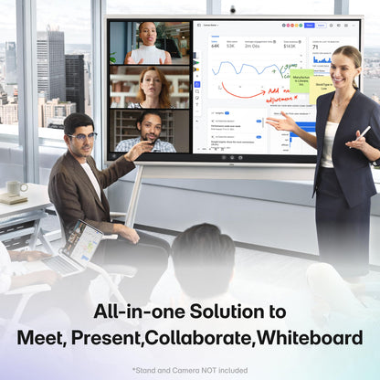 Vibe S1 4K UHD Smart Board, 55 Inch Digital Whiteboard for Office and Classroom, Electronic Presentation Meeting Device for Hybrid Work, Interative Touchscreen Display, Chrome OS and 250+ Free Apps