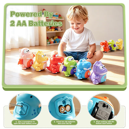Covriina Dinosaur Magnetic Number Train Set for Toddlers 1-3, Magnetic Train Set for Toddlers Learning Toy, Number Toys DIY Letters, Dancing Singing Dinosaur Train Educational Toy for Girls Boys
