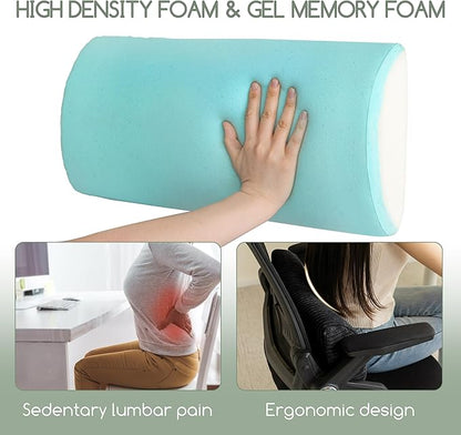 HIGOGOGO Lumbar Support Pillow for Recliner Chair/Accent Chair/Couch, Memory Foam Back Support Cushion for Elderly, Recliner Cushions for Back Rest, Pain Relief, Reading, Washable Cover, Black