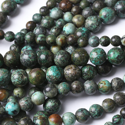 African Turquoises Stone Natural Stone Beads Gems Round Loose Beads Jewelry Making DIY Bracelet Necklace Accessory 1 Strand 36PCS 10MM 15"