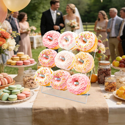 RLHDIS Donut Stand, 2 Pack Acrylic Donut Wall Display Stand, Clear Bagels Holder for Party, Wedding Birthday Events Baby Shower (2 Pack)