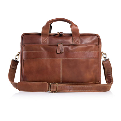 KomalC Leather briefcase 16 inch Laptop Messenger Bag for Men and Women Best Office Satchel Bag