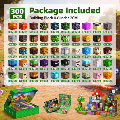300PCS Magnetic Blocks, Magnetic Building Cube Set for Kids Ages 3+, Constructions STEM Stacking Tiles Toy Building Birthday Gifts for Boys Girls