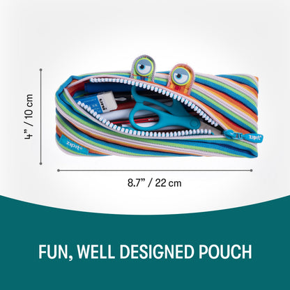 ZIPIT Monster Pencil Case for Kids, Cute Zipper Pouch for Boys Girls and Teens, Stationery Bag for School,Colorful