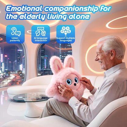 CVCBSER Smart Ai Companion Robot Cute Pet, Desk Robot Voice Chat gpt Emotional Interaction, Richness Expressiveness Ai Pet Robot for Adults Chat (Pink Face)