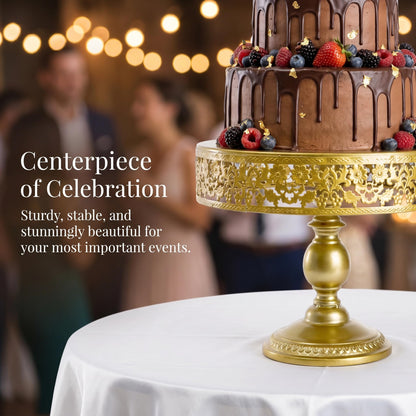 Jucoan 10 Pieces Gold Metal Cake Stand Set, Cupcake Holder Pastry Candy Fruits Serving Plate, Gold Dessert Table Stands and Trays Set for Wedding Birthday Baby Shower Bridal Shower Tea Party