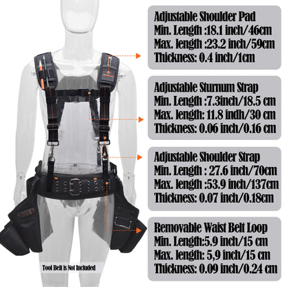 WELKINLAND Tool belt suspenders for men, Nail bag suspenders, Tool bag construction suspenders carpenter