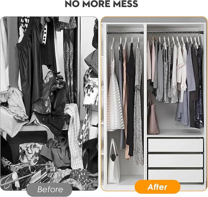 1.1 Inch Diameter Tension Closet Rods for Hanging Clothes 32-48 Inch, Adjustable Pole Closet to Hang Clothes, Heavy Duty Closet bar for Wardrobes with No Drilling Holder, Matte Black