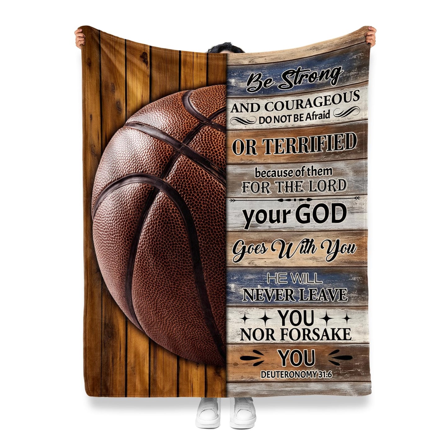 Jekeno Basketball Ball Blanket Gifts for Man Son Brother Birthday Valentines Christmas Soft Cozy Inspirational Quote Christian Adults Kids Throw Present Decor for Sports Lovers Home Sofa Couch 50"x60"