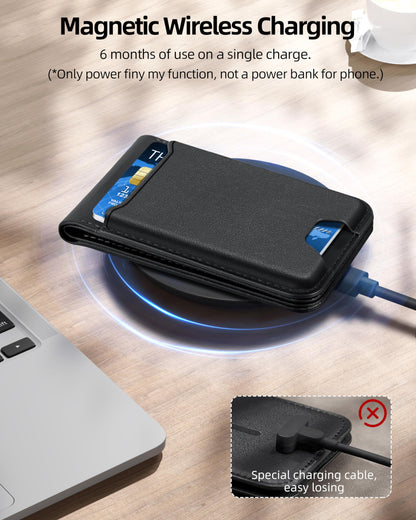 for Magsafe Wallet, Works with Apple Find My, Strongest Magnetic Wallet for iPhone 17/16/15/14/13/12 Series, for iPhone Walle t with Adjustable Stand, 6 Cards Holder, Vegan Leather, Black