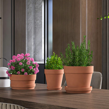 Fcacti 5.5 Inch Clay Pot for Plant with Drainage Hole - 8 Pack Large Terra Cotta Plant Pot, Clay Ceramic Pottery Planter Cactus Flower Pots Succulent Pot, Terracotta Pot for Indoor Outdoor Plant