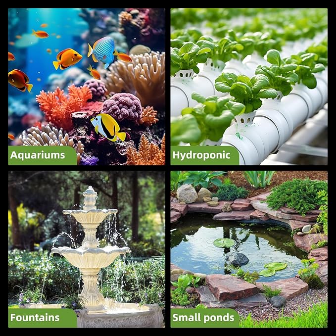 FREESEA Fountain Submersible Water Pump: 845 GPH 60W Small Sump Pump for Outdoor Pond Hydroponic Statuary Waterfall Aquarium Fish Tank