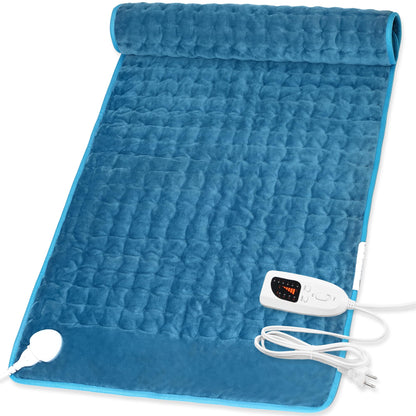 Heating Pad,Electric Heating Pads for Back,Neck,Abdomen,Moist Heating Pad for Shoulder,Knee,Arms,Legs,Dry/Moist Heat & Auto Shut Off,Birthday Gifts for Men and Women(Light Gray, 24''×12'')