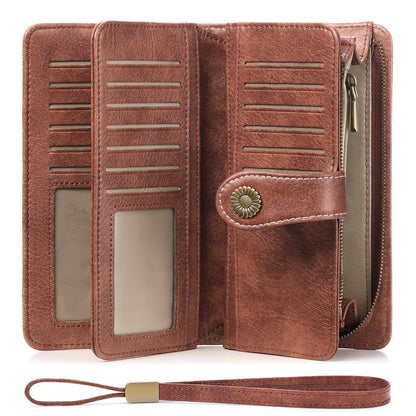 FALAN MULE Women's Wallet Leather RFID Blocking Large Capacity Trifold Ladies Wallet Wristlet Clutch Card Holder