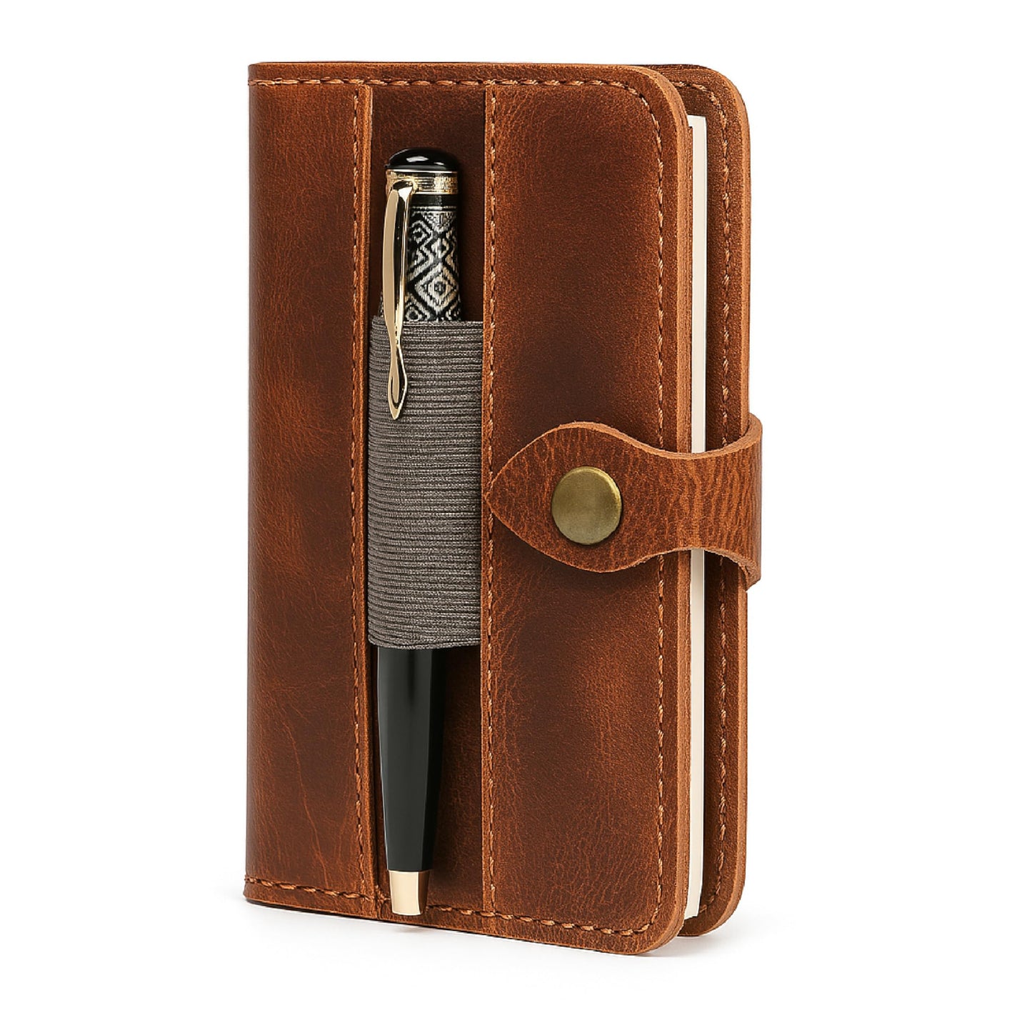 TheAntiq Genuine Leather Refillable Field Notes Cover 3.5 x 5.5 | Handmade Distressed Pocket Journal & Travel Diary Cover with Card Slots, Pen Loop & Passport Pocket Planner Case