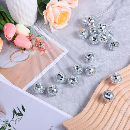 80 Pcs Disco Ball Cocktail Stirrers Plastic Round Top Swizzle Sticks Cake Pops Mirror Ball Coffee Beverage Stirrers for Home Bar Coffee Shop Use