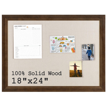 Acovy Cork Board Bulletin Board (Walnut, 18" x 24")