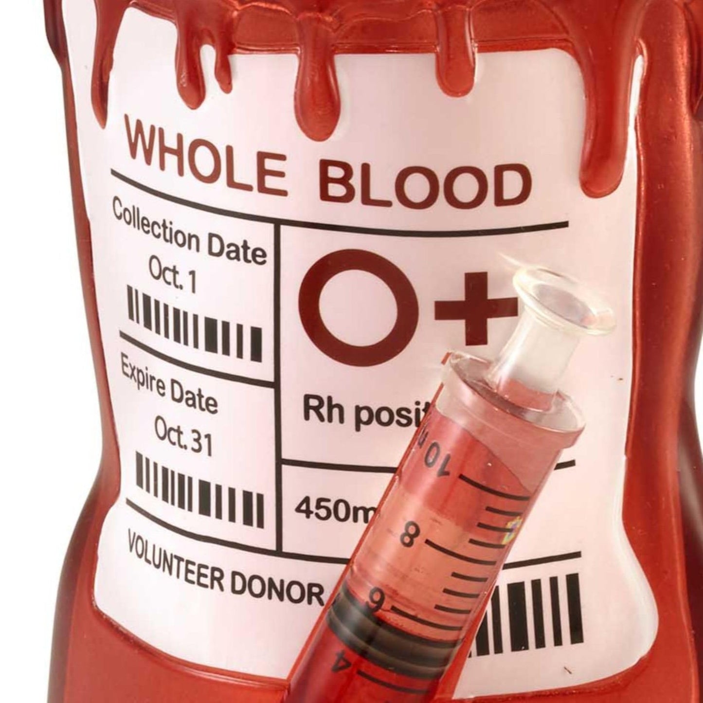 Avanti Linens – Soap Dispenser, Decorative Lotion Pump for Bathroom or Kitchen Countertop, Hand Painted Resin Halloween Decor (Blood Bag)