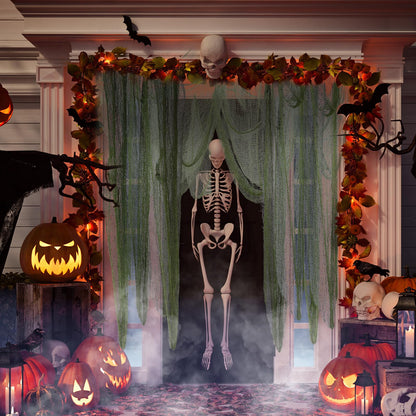 HunnmingRe 4 Pcs Halloween Creepy Cloth Moss Green 30 x 72 Inch Halloween Spooky Scary Gauze Decor Hanging Fabric Cloth for Holiday Party Decorations Indoor Outdoor Wall Windows