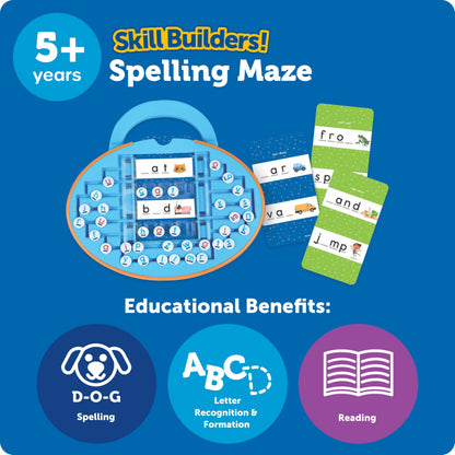 Learning Resources Skill Builders Spelling Maze, Learn to Read, Alphabet Flash Cards, Word Sequence Board Game, Classroom Must Haves, Kids Toys, Birthday Gift