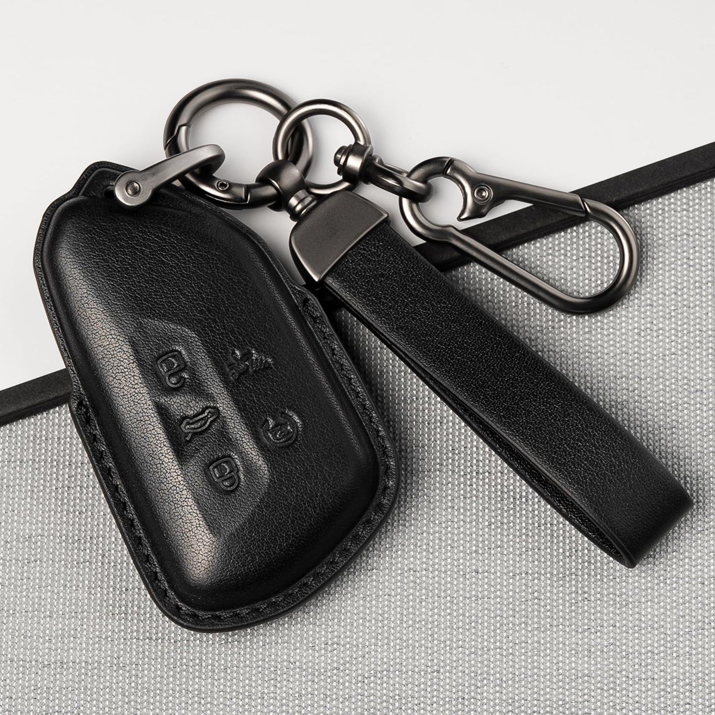 Smyfob for Volkswagen Atlas Key Fob Cover Leather car Key case 2026 2025 2024 VW Atlas Cross Sport Accessories 5 Button
