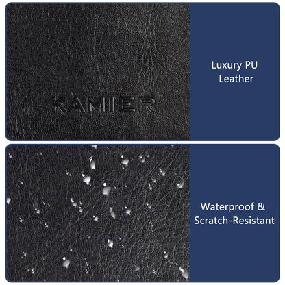 KAMIER Watch Travel Case with Combination Lock - 2 Watch Storage and Jewelry Organizer - Watch Case for Ring and Watch Storage, PU Leather Travel Watch Case, Ideal for Gift (With Gift Box) (Black)
