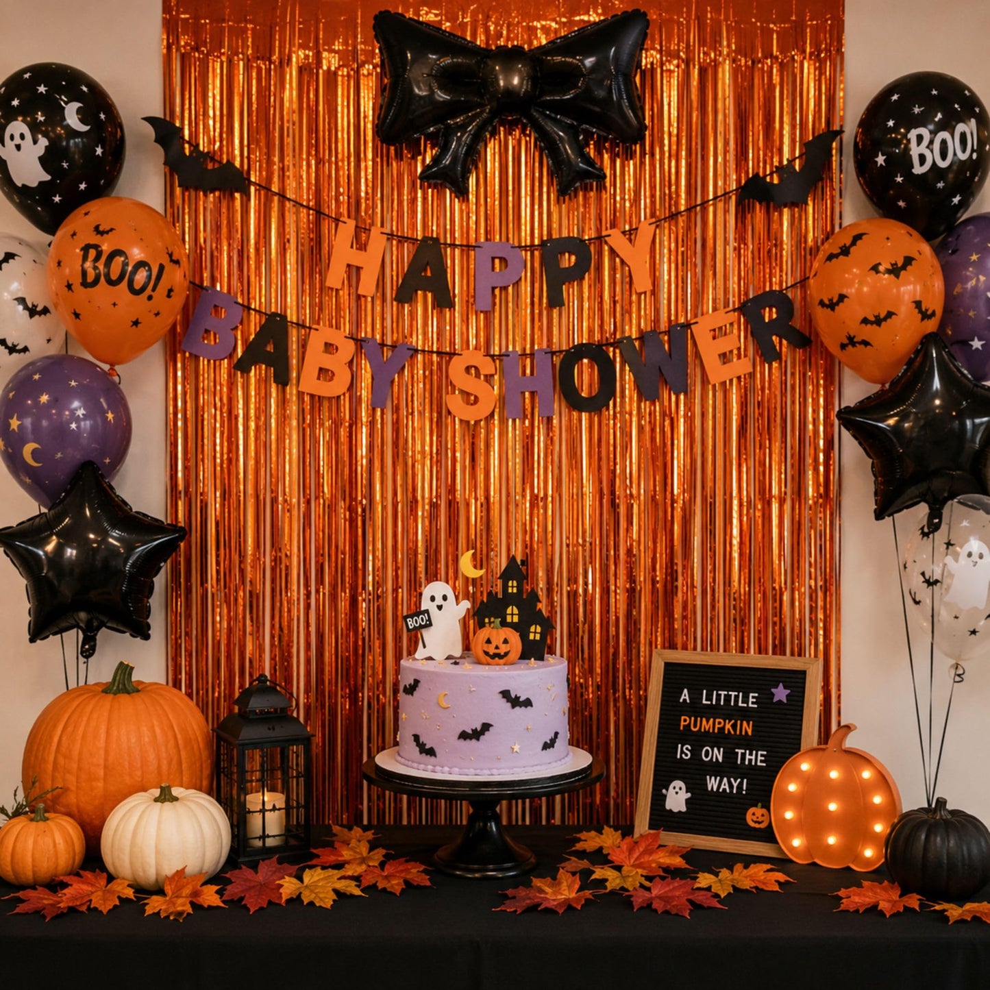 Vagilelf Matte Orange Fringe Backdrop 4 Pack, Orange Streamers for Party Friendsgiving Fall Thanksgiving Halloween Decorations, Photo Booth Curtain, 3.3 x 6.6 ft