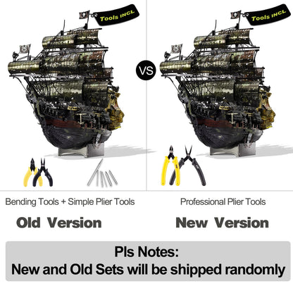 Piececool 3D Metal Puzzles for Adults, The Queen Anne's Revenge Pirate Ship Model Kits with DIY Tools Set, Metal Models Building Craft Kits, Creative Gifts Home Decor.