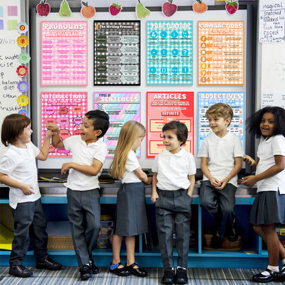 AUNMER Parts Of Speech Posters for Classroom Must Haves,Learning English Grammar Posters Decor,Writing Process Language Arts Elementary & Middle School,ELA 3rd 4th & 5th Grade Teacher Must Haves