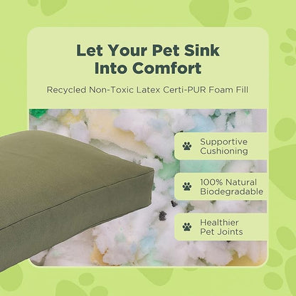 X-Large - 48 x 30 x 5 - Cranberry Premium Organic Hemp Dog Bed - CertiPUR Fill - Removeable Cover