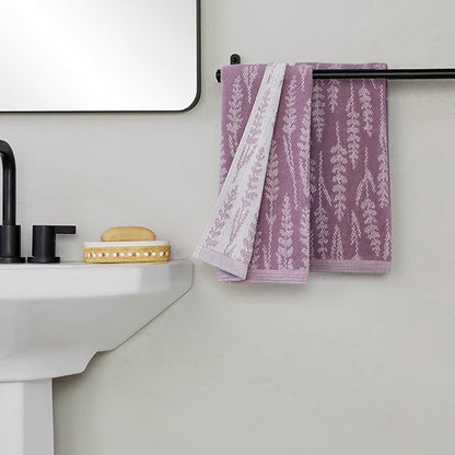 SKL Home Lavender Silhouette 100% Cotton Jacquard 2pc Hand Towel Set,