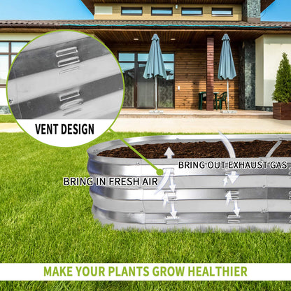 GADI 67-Inch Galvanized Raised Garden Bed, Metal Planter Box for Vegetables and Flowers, Large Outdoor Gardening Kit, Easy DIY Assembly, Weather-Resistant & Rust-Proof