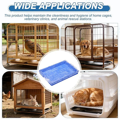 Disposable Bird Cage Liners, Clear Plastic Cage Liners for 35x24 Inch Pallets Tray Universal Elastic Film, (30 Pcs), Intended for Parakeet/Cockatiels/Rabbit/Guinea Pig
