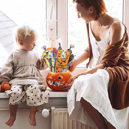 WOONOO 200PCS Halloween Party Favors for Kids Stationery Set, 30 PACK Assorted Halloween Goodie Bag Stuffers, Bulk Halloween Treats Bags for Trick or Treat Pencils Erasers Rulers