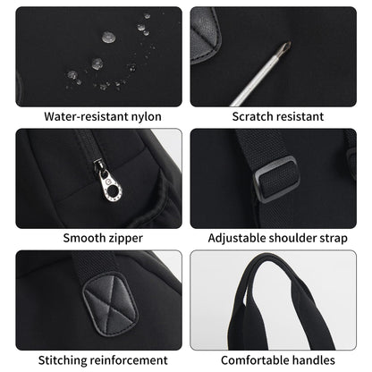 NOTAG Casual Backpack Purse for Women Shoulder Bag Waterproof Nylon Anti-theft Large Purse Shoulder Hobo Bags Travel Work (Black-S)