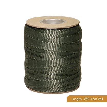 DeepRoot ArborTie Tree Straps for Staking and Guying, Flexible Tree Support Straps, Versatile Tree Rope, Tree Ties For Street Trees, Orchards, and Landscape Trees, 250’ Roll, Olive (AT 2G)