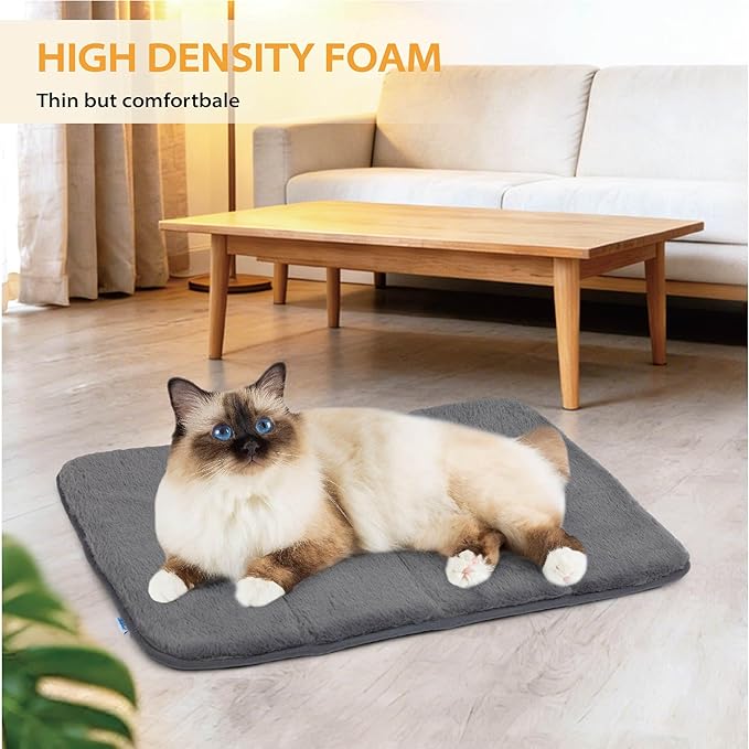 Dog Crate Pad for Medium Dog - 30x20 Memory Foam Dog Bed, Washable & Anti-Slip Dog Bed Mat, Ultra Soft Kennel Pad for Dogs Cozy Sleeping Mat, Grey