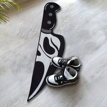 Rugendary Horror Movie Knife Shape Rug Horror Halloween Home Decorative Carpet Non Slip Machine Washable Popular Movie Mat (Ultra Soft Quality, 1x4 ft.)
