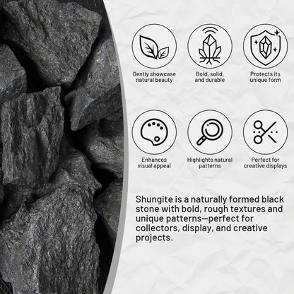 1.1lb Bulk Raw Shungite Rough Crystal- Natural Shungite Stone Raw Stones Crystal for Tumbling, Fountain Rocks, Decoration, Polishing, Wire Wrapping, Wicca & Reiki Crystal Healing