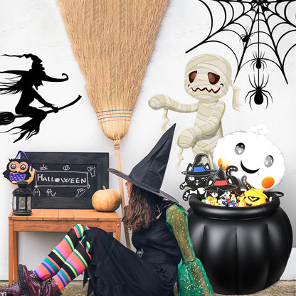 TOYMIS Halloween Inflatable Cooler, 22x18 Inch Witch Cauldron Kettle Large Halloween Cooler for Drinks Giant Black Inflatable Ice Bucket for Halloween Parties Travel