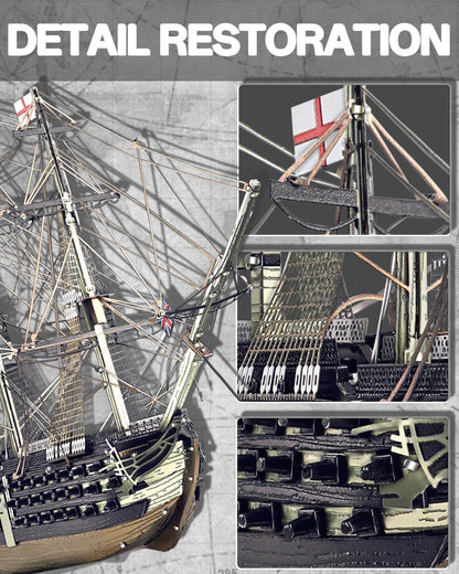 Piececool 3D Metal Puzzles for Adults, HMS Victory Battleship Model Kits Crafts for Adults to Build DIY Models Puzzles, Ideal Creative Great Gift for Family Time Home Decor- 389Pcs