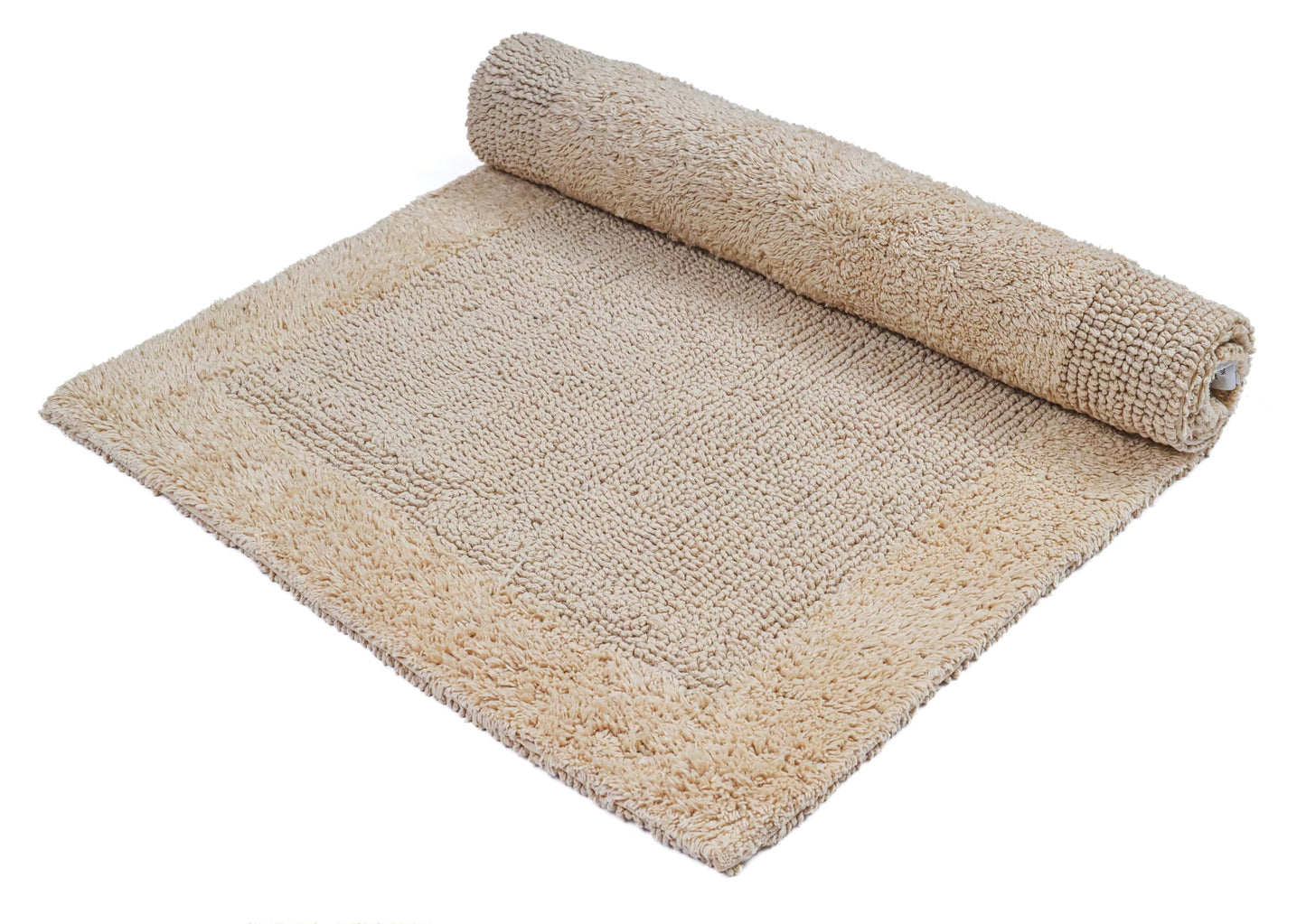 Savi Home Bath Mat Rug 17x24 Linen, 100% Pure Cotton Linen, Super Soft Bath Rug, Plush & Absorbent, Hand Tufted Heavy Weight Construction, Full Reversible Step Out Rugs
