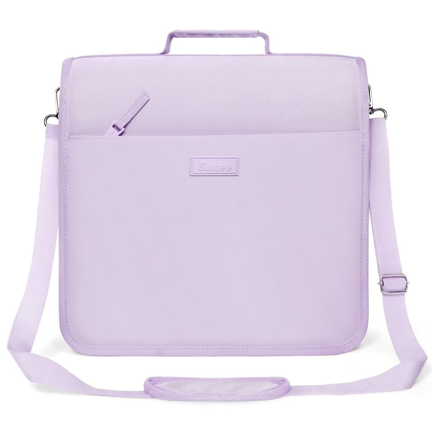 SUNEE Zipper Binder 3 Ring, 3 Inch O-Ring with Handle and Shoulder Strap, 600-Sheet Capacity, 5-Tab Expanding File Folder, Multi-Pockets for Middle School Organizer Binder with Zipper, Lavender Purple