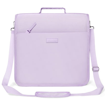 SUNEE Zipper Binder 3 Ring, 3 Inch O-Ring with Handle and Shoulder Strap, 600-Sheet Capacity, 5-Tab Expanding File Folder, Multi-Pockets for Middle School Organizer Binder with Zipper, Lavender Purple