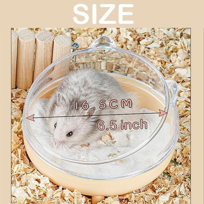 Meow&Woof 2 Hamster Sand Bath Container, Large Sandbox Toilet Gerbil Batheoom, Tiny Chinchilla Dust Bathtub Sand Bath Box for Hamster Cage Accessories 6.5 Inch 2 Pack Set