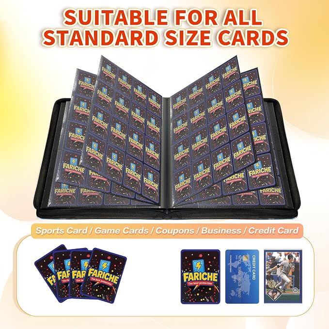 Trading Card Binder for TCG Cards, 16-Pocket Portable Card Collector Ablum Holder Book Fits 1024 Cards with 32 Removable Sleeve, Waterproof Card Binder Display Storage Carrying Cases for TCG-Storm