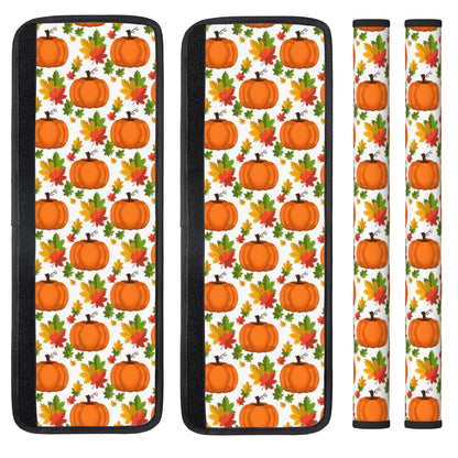 Pumpkins Maple Leaf Refrigerator Door Handle Covers,Fall Harvest Set Of 4 Washable Replacement Kitchen Handles Decors Protector For Fridge Dishwashers Stove Bathroom Keep Off Stains Dust Fingerprint