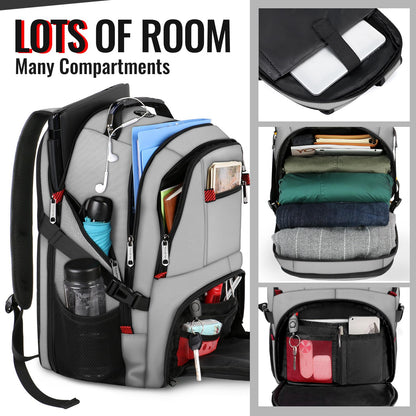 YOREPEK Large Backpack for Men, Extra Large Laptop Backpacks for Men Women, Water Resistant Travel Backpack Airline Approved Business Work Bag Fits 17 Inch Computer, Black