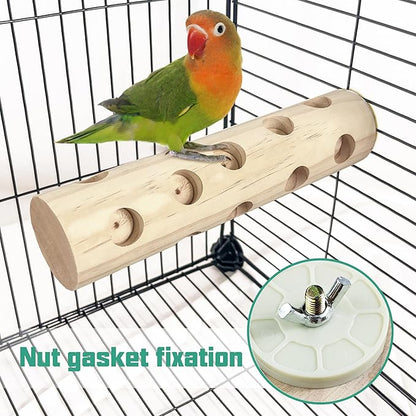 Natural Bird Wooden Block Chewing Toy,Parakeet Toys, Bird Cage Accessories for Hamster Cockatiels Conures Budgie